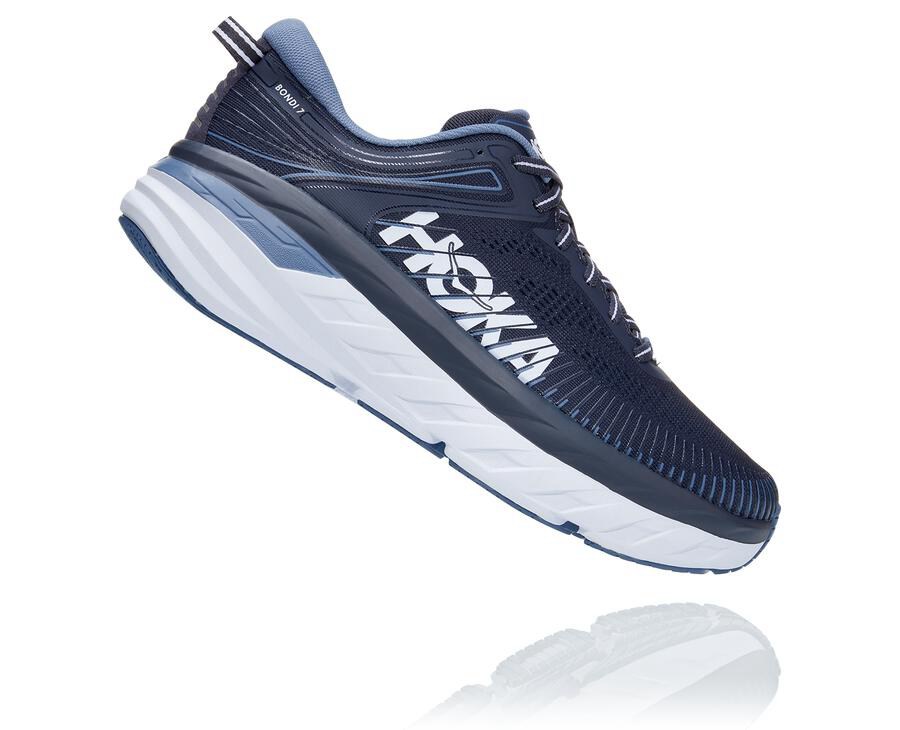 Hoka One One Bondi 7 Löparskor Herr - Marinblå - ZXCDQ-6243